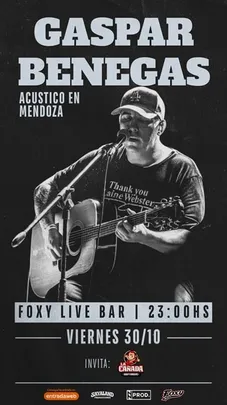 GASPAR BENEGAS ACUSTICO EN MENDOZA