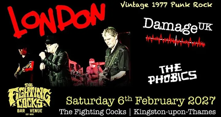 London with Damage UK and The Phobics at The Fighting Cocks Kingston