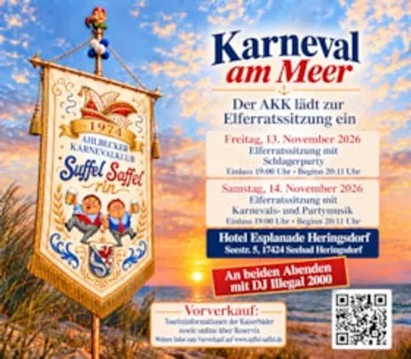 Elferratssitzung mit Karnevals und Partymusik