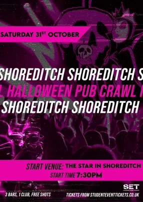 HALLOWEEN SHOREDITCH PUB CRAWL SATURDAY 31ST OCTOBER