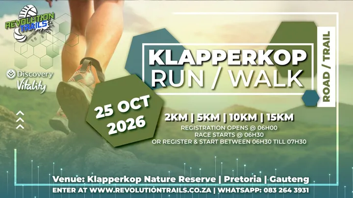 Klapperkop Road or Trail Run/Walk - 25 October 2026