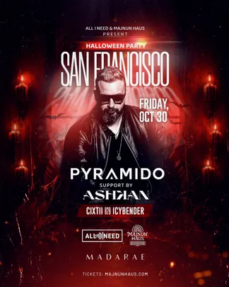 Halloween Friday: PYRAMIDO + ASHKAN (Arabic x Persian & Afro) at MadaRae