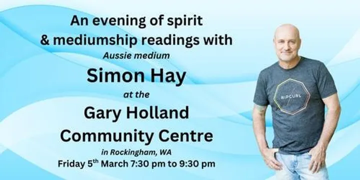 Aussie medium Simon Hay at the Gary Holland Community Centre
