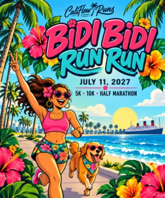 Bidi Bidi Run Run 5K 10K Half Marathon by Califlow Runs