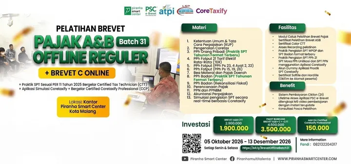 Pelatihan Brevet Pajak A&B Offline Reguler