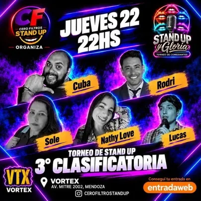STAND UP Y GLORIA TORNEO DE COMEDIANTES - 3° CLASIFICATORIA