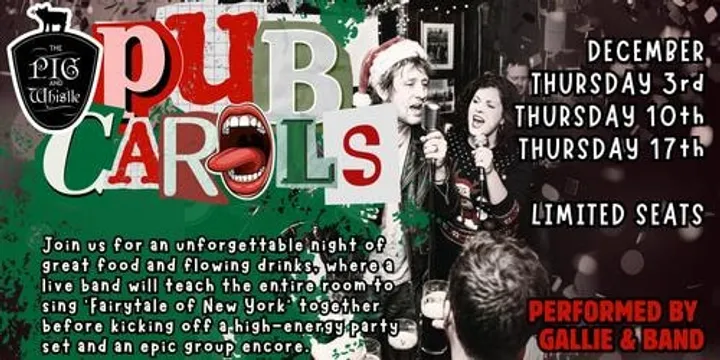 PUB CAROLS - Group activity, Entertainment and 2 Course Meal.
