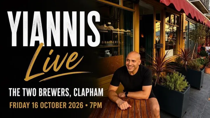 Yiannis live at The Two Brewers, Clapham! Friday 16th October 2026 - 7pm.