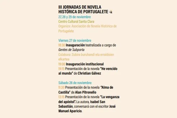 Jornadas de Novela Histórica de Portugalete 2026