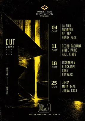 DOMINGO 18 OUT - ITSROBBEN / BLACKJAPO / GABI / PSY2BASS