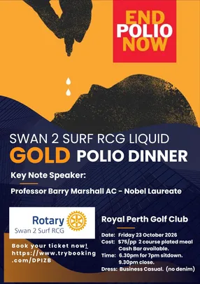 Liquid Gold Polio Dinner | Swan to Surf RCG 2