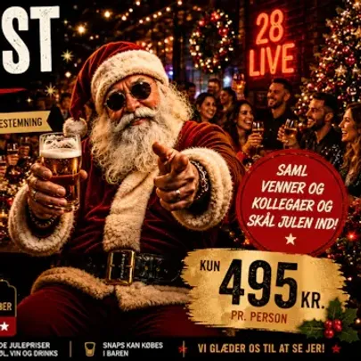 Julefrokost på 28 Live i Roskilde