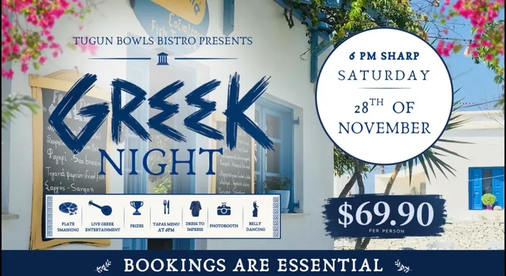 Greek Night at The Tugun Bowls Bistro