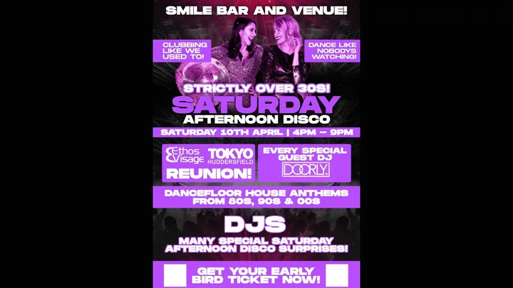 Over 30’s Saturday Afternoon Disco!
