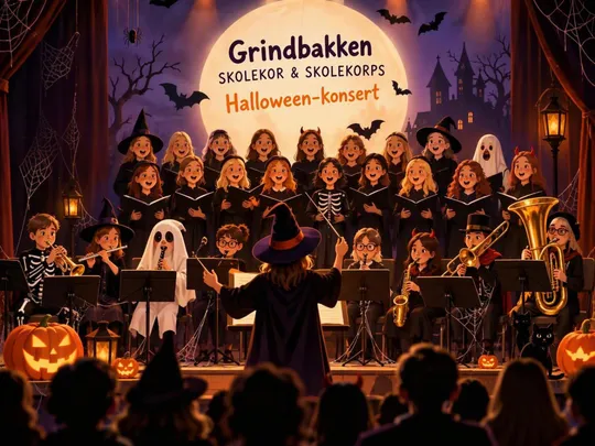 Halloweenkonsert med Grindbakken skolekor og Grindbakken skoles musikkorps