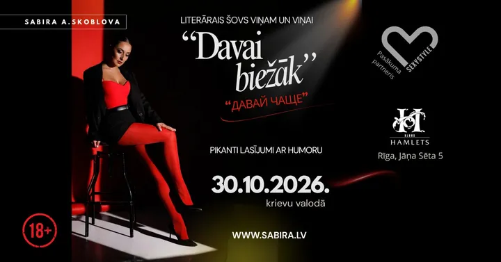 Literārais šovs viņam un viņai 18+ 'Davai biežāk' krievu valodā