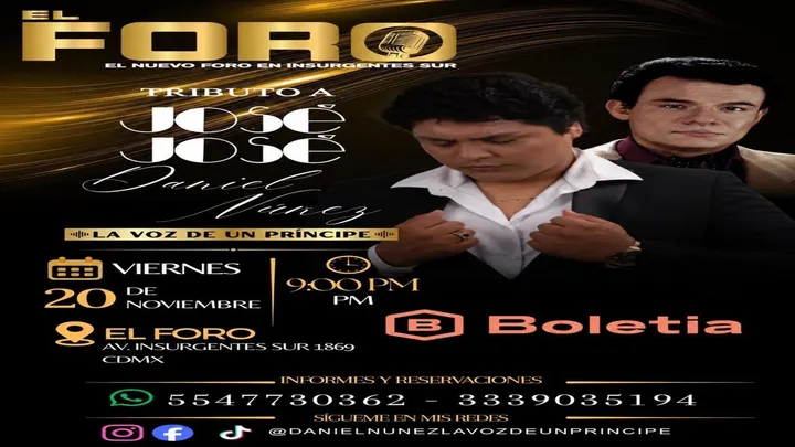 TRIBUTO A JOSE JOSE POR DANIEL NUÑEZ LA VOZ DE UN PRINCIPE