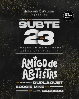 CUMPLE SUBTE 23 AÑOS 🥳 JUEVES 29 OCTUBRE 🎂 Club Subterráneo (+23)