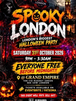 SPOOKY LONDON - FREE BEFORE MIDNIGHT HALLOWEEN PARTY