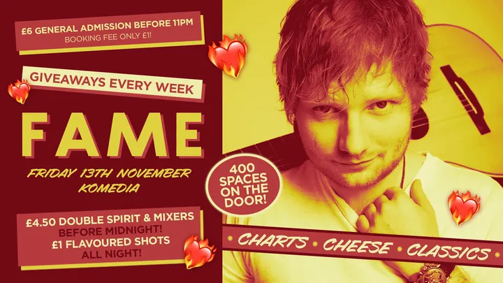 FAME // CHARTS, CHEESE & CLASSICS // 400 SPACES ON THE DOOR!
