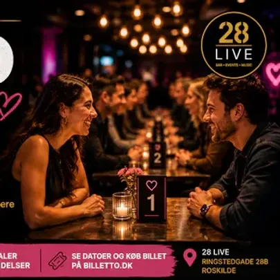 Speed Dating & Social Night på 28 Live (50-65år) – Roskilde