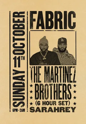 fabric: The Martinez Brothers (6 Hour Set), Sarahrey