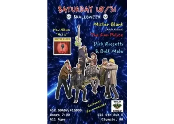 SKALLOWEEN PARTY w/ Mister Blank + The Fun Police + Dick Rosetti & Bulk Male