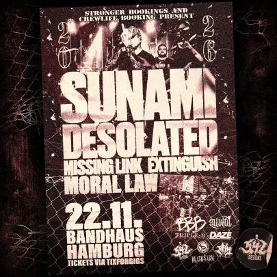 Sunami, Desolated, Missing Link, Extinguish, Moral Law