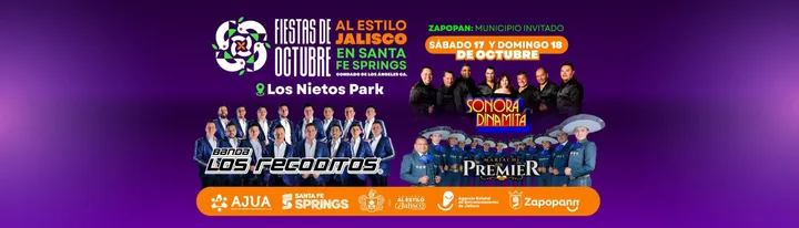 Sáb.17: Banda Los Recoditos | Dom 18: Mariachi Premier & Sonora Dinamita