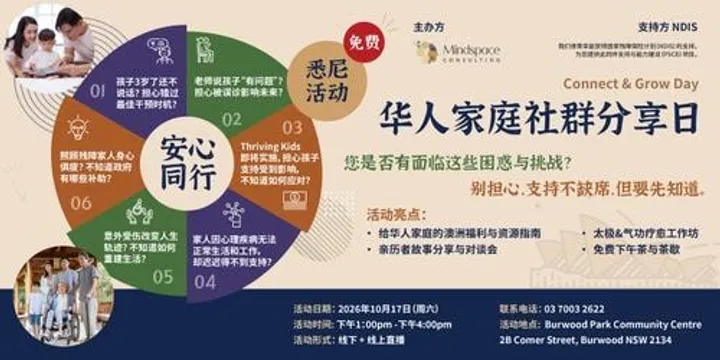 【安心同行】悉尼华人家庭社群分享日