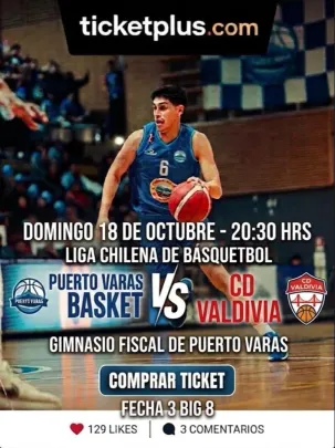 Puerto Varas Basket vs CD Valdivia / LNB / Liga Chery By Cecinas Llanquihue 2026