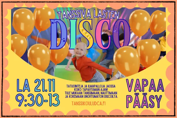 Koko perheen tanssiva discoiltapäivä