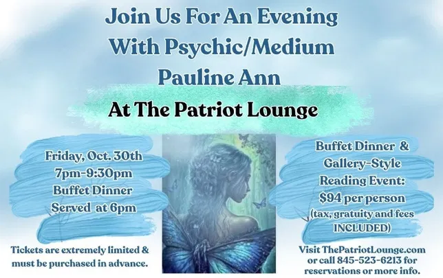 An Evening with Psychic/Medium Pauline Ann at The Patriot Lounge
