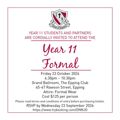 2026 Year 11 Formal