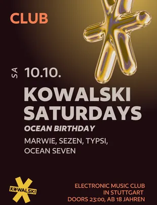 Kowalski SATURDAYS • OCEAN BIRTHDAY