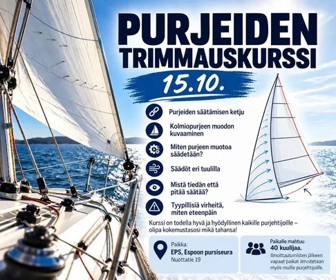 Purjeiden trimmauskurssi - Merileijonat