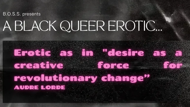 A Black, Queer Erotic...w Black Obsidian Sound System