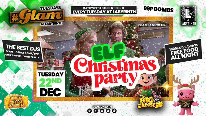 😻  GLAM - ELF CHRISTMAS PARTY!! 🧝🏻🧝🏽‍♂️2 Brands - One HUGE NIGHT! 🤯 |  5 Shots for £5 and 99p Bombs! Plus Tickets and from 99p!‼️