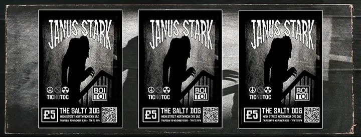 Janus Stark, TICNOTOC and Boi Toi @ The Salty Dog Northwich - Thursday 12 November 2026