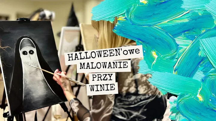 Halloween'owe malowanie przy winie w Warszawie!