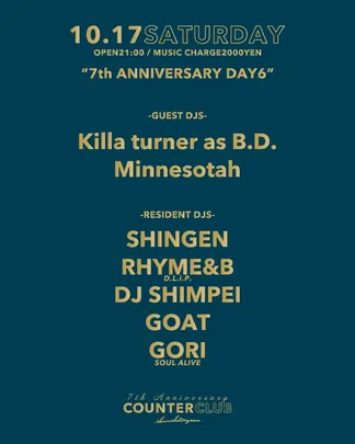COUNTER CLUB 7THANNIVERSARY DAY6