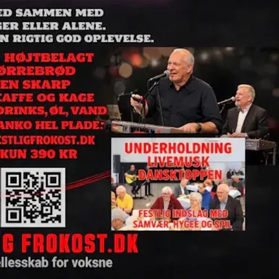 Festlig frokost: Fri bar og ægte dansktop live