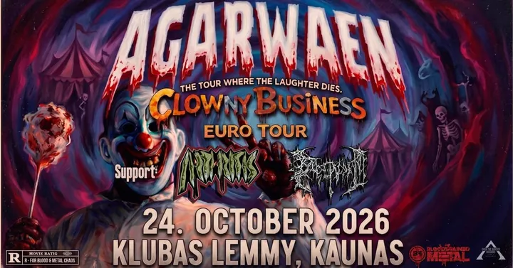 𝐂𝐥𝐨𝐰𝐧𝐲 𝐁𝐮𝐬𝐢𝐧𝐞𝐬𝐬 - 𝐀𝐥𝐛𝐮𝐦 𝐫𝐞𝐥𝐞𝐚𝐬𝐞 𝐭𝐨𝐮𝐫: 𝐀𝐆𝐀𝐑𝐖𝐀𝐄𝐍 (𝐅𝐈𝐍) + 𝐀𝐫𝐭𝐡𝐫𝐢𝐭𝐢𝐬 (𝐋𝐓𝐔) + 𝐓𝐚𝐩𝐞𝐰𝐨𝐫𝐦 (𝐋𝐓𝐔) at Klubas Lemmu, Kaunas