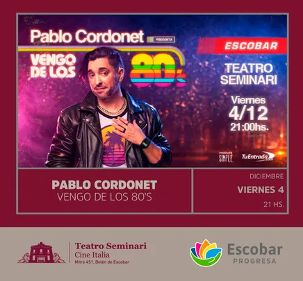 Pablo Cordonet, Vengo De Los 80's