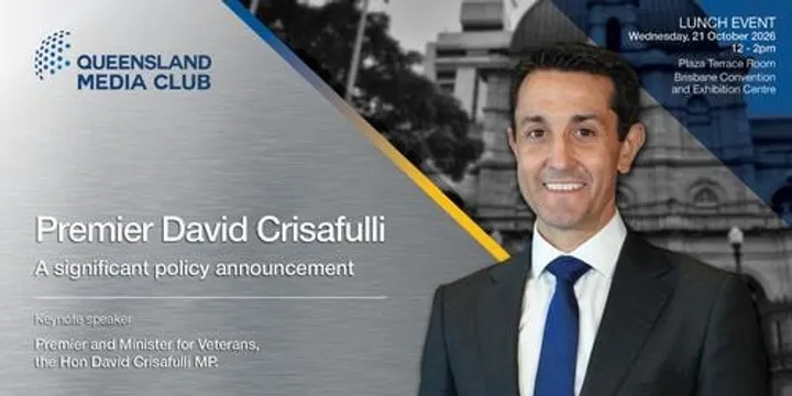 Premier David Crisafulli | Significant Policy Announcement | Queensland Media Club Luncheon with Premier, the Hon David Crisafulli MP