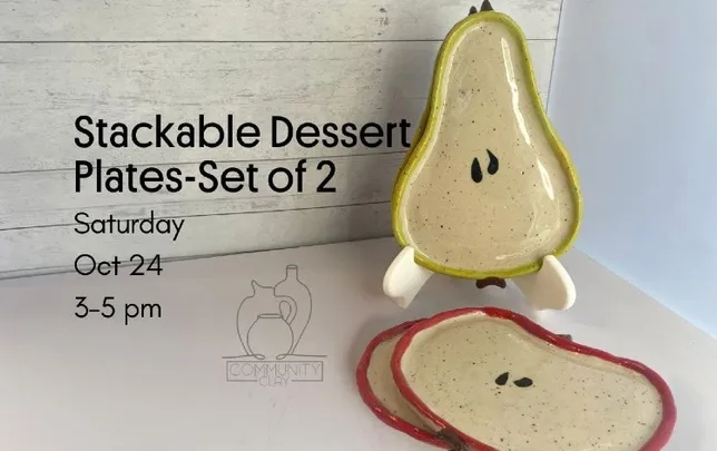 Set of 2 Dessert Plates: Handbuilding Pottery Class
