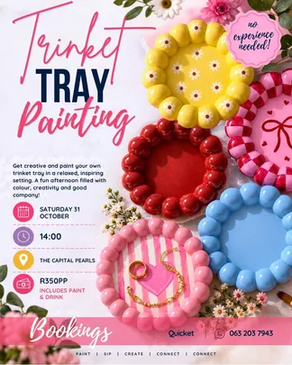 Trinket Tray Painting - The Capital Pearls Umhlanga -