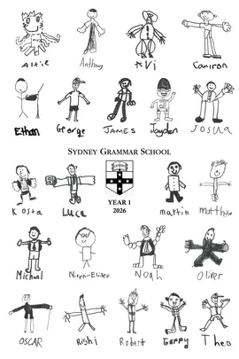 Year 1 2026 Self-Portrait Class Tea Towel