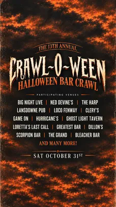 Crawl-O-Ween 2026: Boston's Official Halloween Bar Crawl w DJ Pauly D