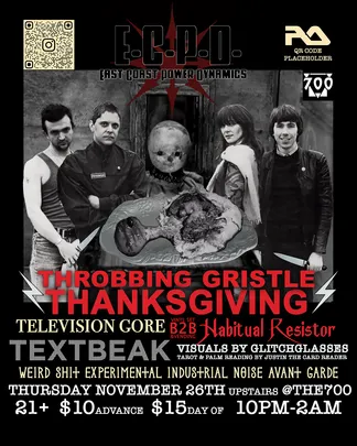 EAST COAST POWER DYNAMICS THROBBING GRISTLE THANKSGIVING WSG TELEVISION GORE